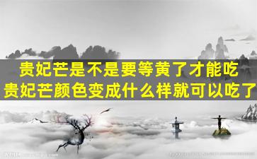 贵妃芒是不是要等黄了才能吃 贵妃芒颜色变成什么样就可以吃了